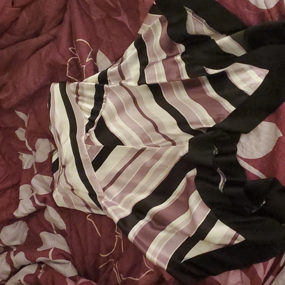 Lavender, white and black striped skirt